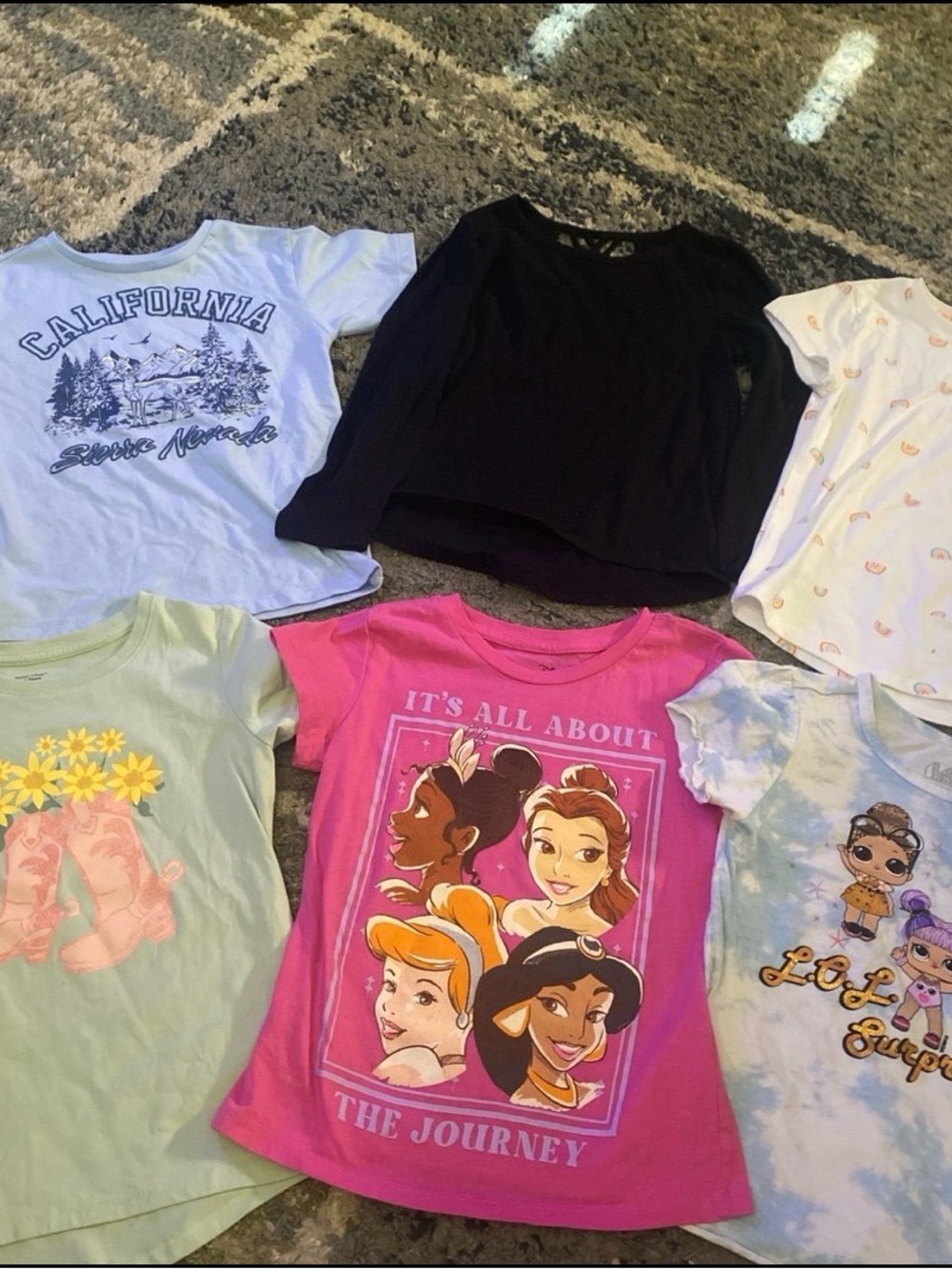 Girls' Pink Disney Princess Short Sleeve Tee - It's All About the Journey